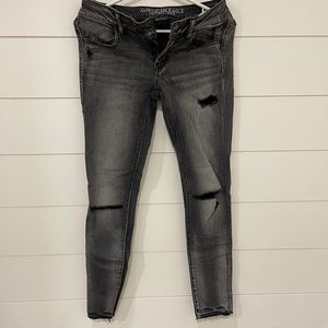 American Eagle Black Ripped Jeans